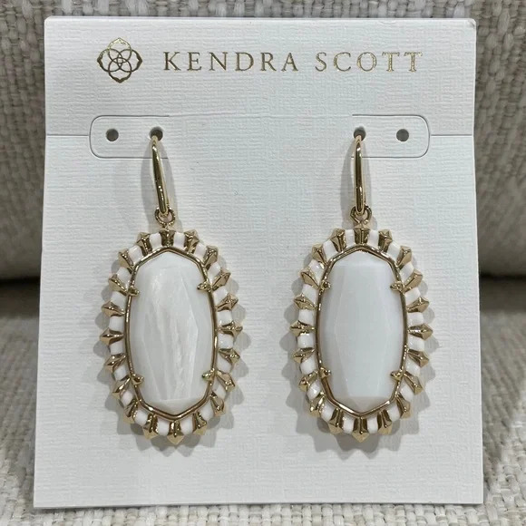 Kendra Scott Dani Gold Color Burst Frame Drop Earrings - Picture 1 of 4